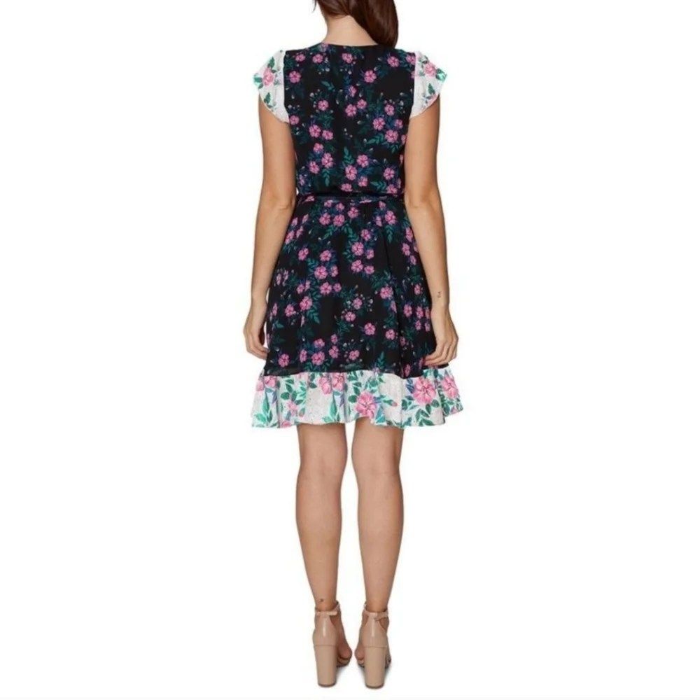 Betsey Johnson Sz 6 Floral Fit & Flare Mini Dress NWT Fairycore Retro Whimsical - Picture 2 of 13